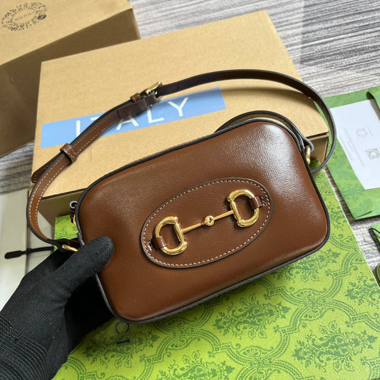 Pronta Entrega – Bolsa Modelo Gucci Horsebit 1955 Brown Pequena