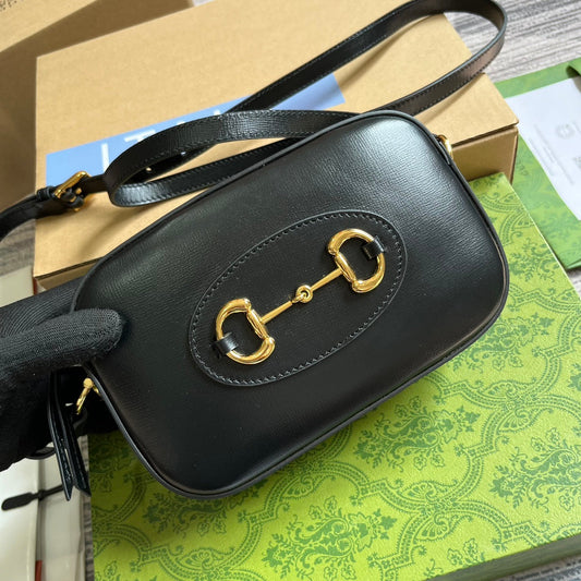 Pronta Entrega – Bolsa Modelo Gucci Horsebit 1955 Black Pequena