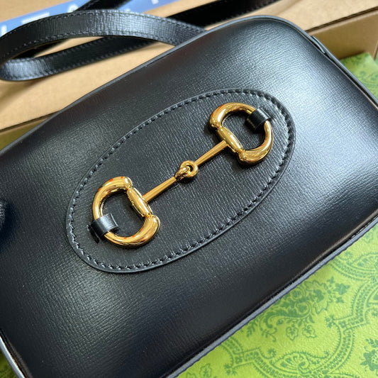 Pronta Entrega – Bolsa Modelo Gucci Horsebit 1955 Black Pequena