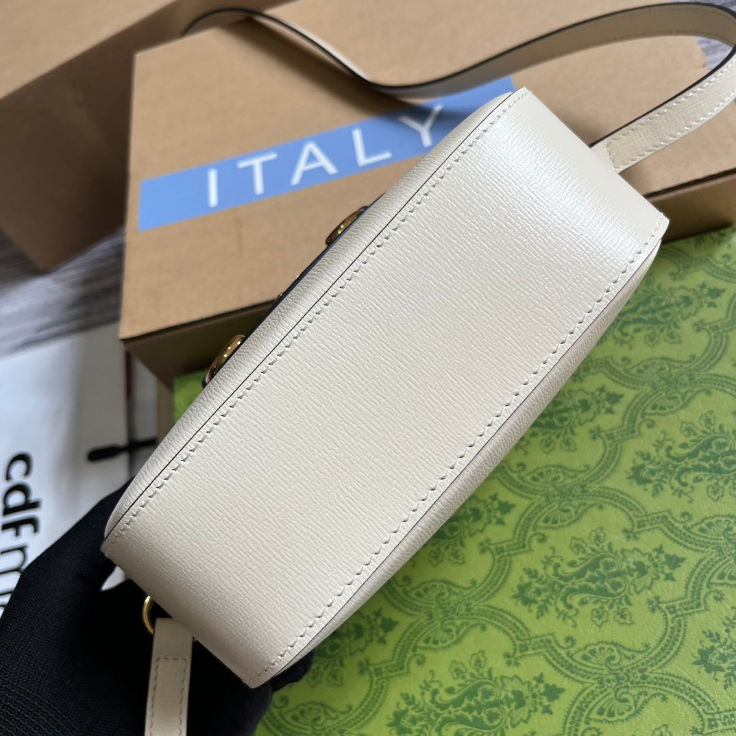 Pronta Entrega – Bolsa Modelo Gucci Horsebit 1955 White Pequena