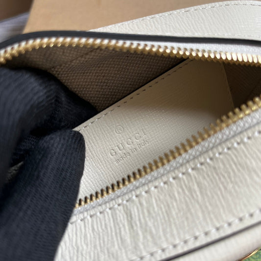 Pronta Entrega – Bolsa Modelo Gucci Horsebit 1955 White Pequena