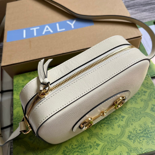 Pronta Entrega – Bolsa Modelo Gucci Horsebit 1955 White Pequena