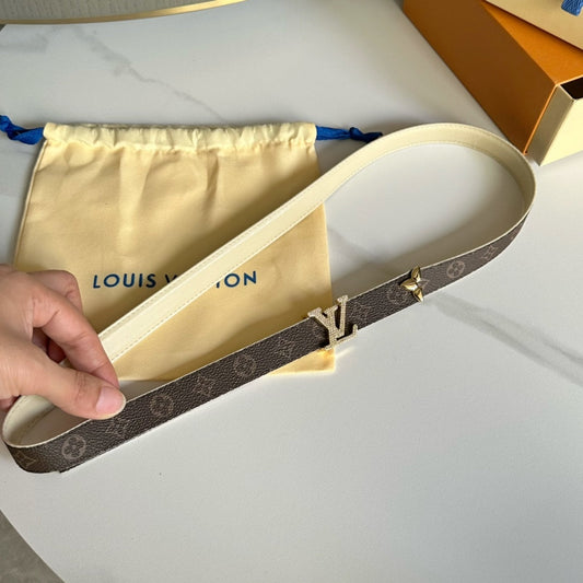 Pronta Entrega – Cinto Modelo Lоuіѕ Vuіttоn Reversível Pretty LV 20 mm