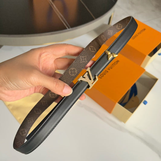 Pronta Entrega – Cinto Modelo Lоuіѕ Vuіttоn Reversível Pretty LV 20 mm