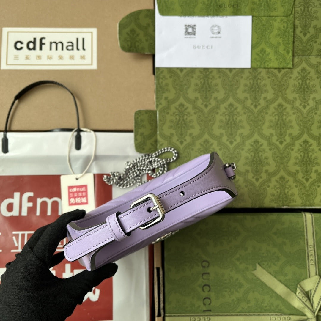 Pronta Entrega – Bolsa Gucci Mini GG Marmont Meia Lua