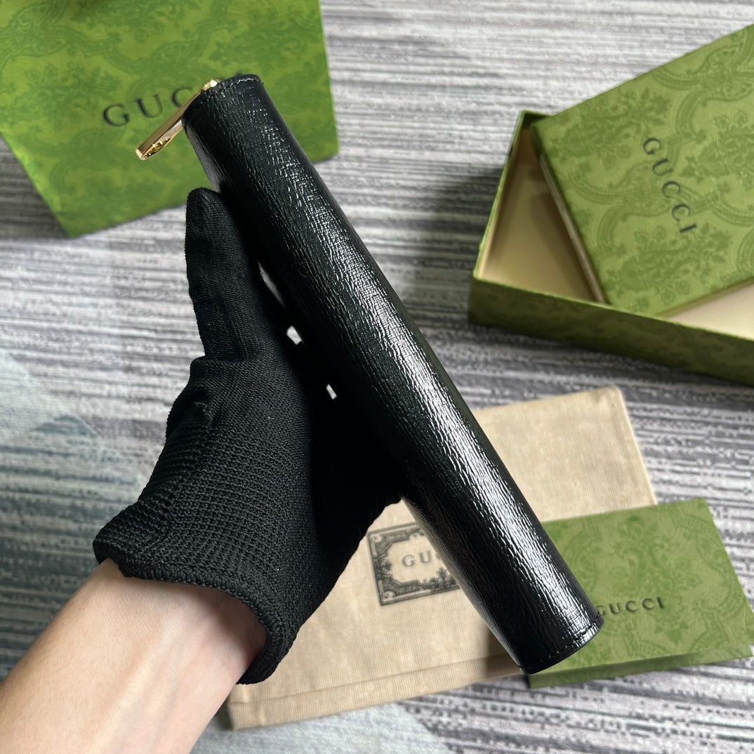 Pronta Entrega – Carteira Modelo Gucci GG com Zíper de Couro