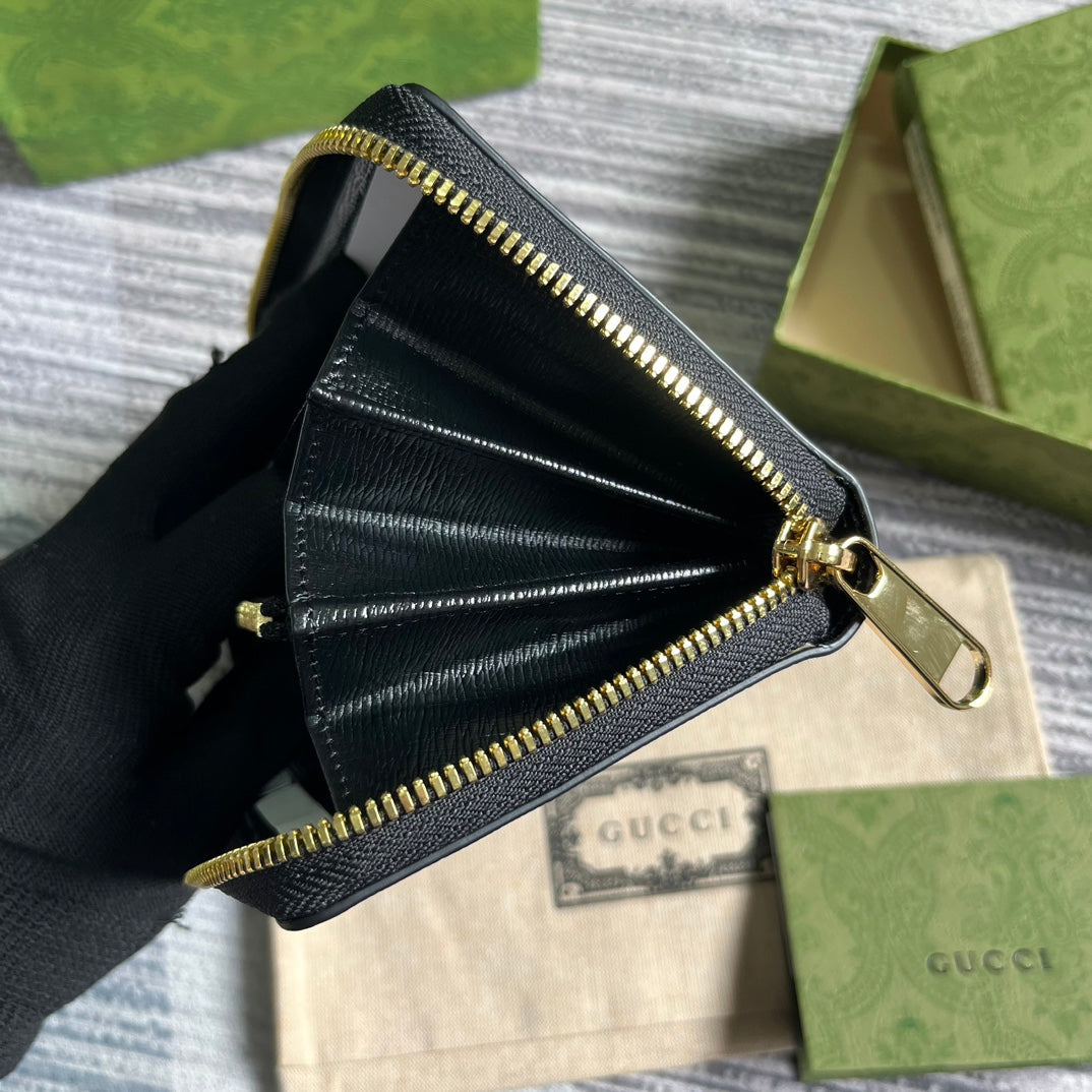 Pronta Entrega – Carteira Modelo Gucci GG com Zíper de Couro