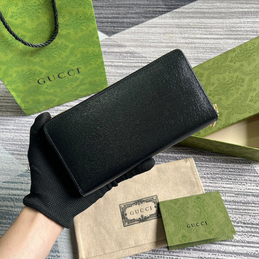 Pronta Entrega – Carteira Modelo Gucci GG com Zíper de Couro