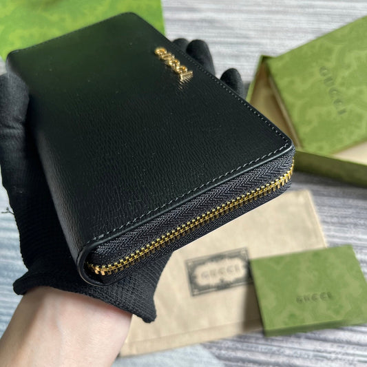 Pronta Entrega – Carteira Modelo Gucci GG com Zíper de Couro