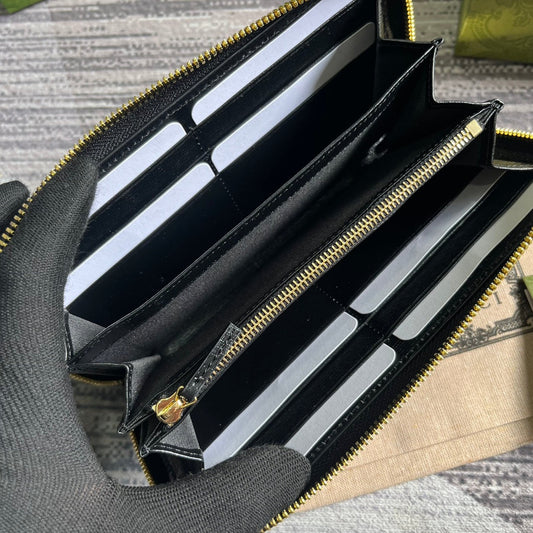 Pronta Entrega – Carteira Modelo Gucci GG com Zíper de Couro