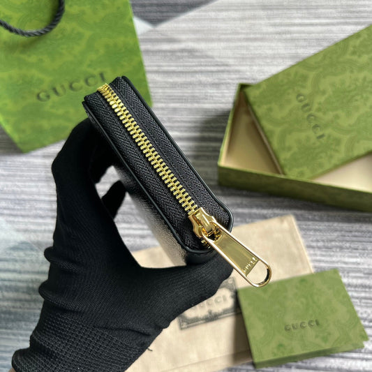 Pronta Entrega – Carteira Modelo Gucci GG com Zíper de Couro