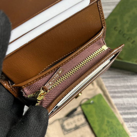 Pronta Entrega – Carteira Porta Cartões Modelo Gucci Horsebit 1955